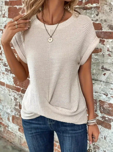 Andrea's™ | Stylisches T-Shirt mit Waffelstruktur und kurzen Ärmeln