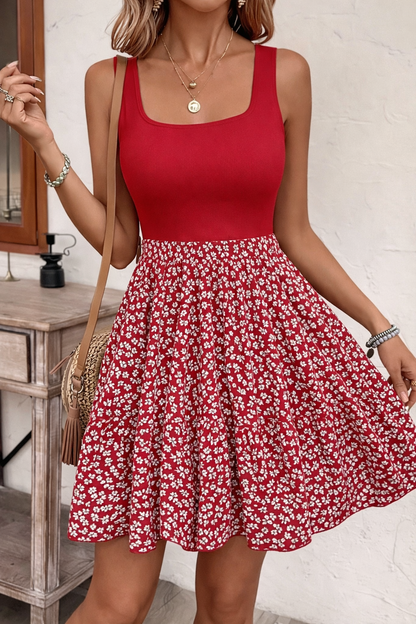 Elegantes ärmelloses Sommerkleid von Andrea Serena mit Blumenmuster