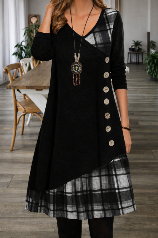 Andrea's™ | Lässiges Langarmshirt mit Patchwork-Design