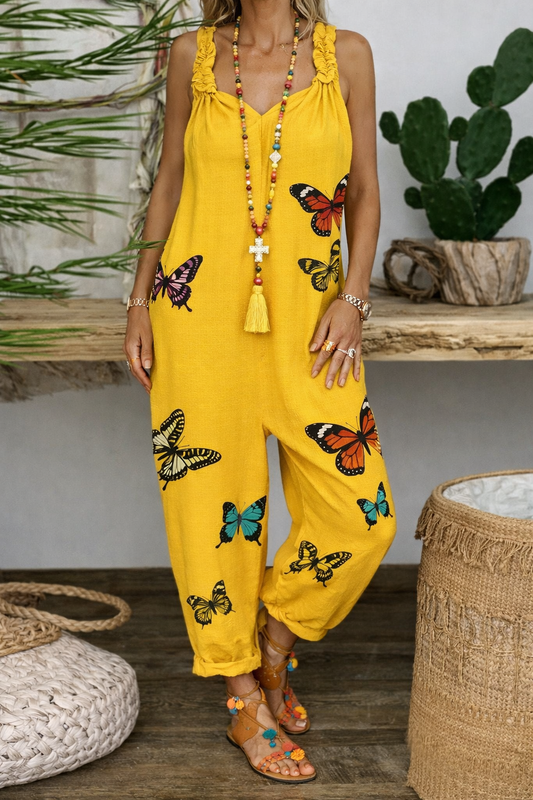 Lebhafter Schmetterlings-Jumpsuit von Andrea Serena
