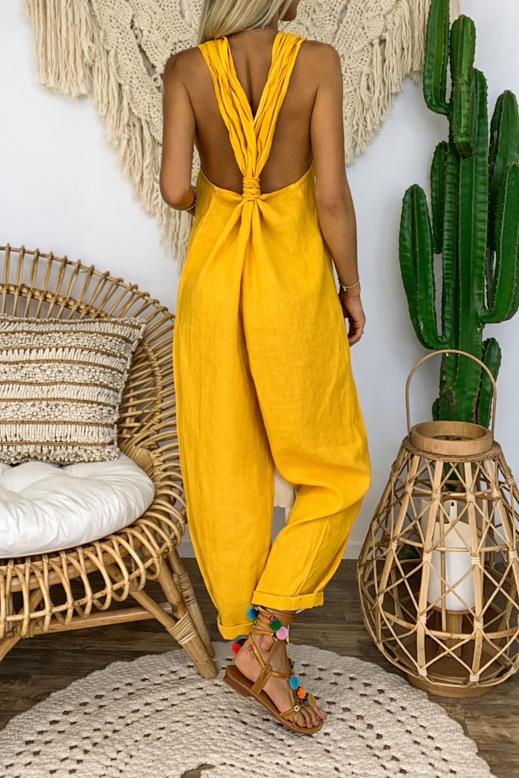 Lebendiger Baumwoll-Jumpsuit von Andrea Serena