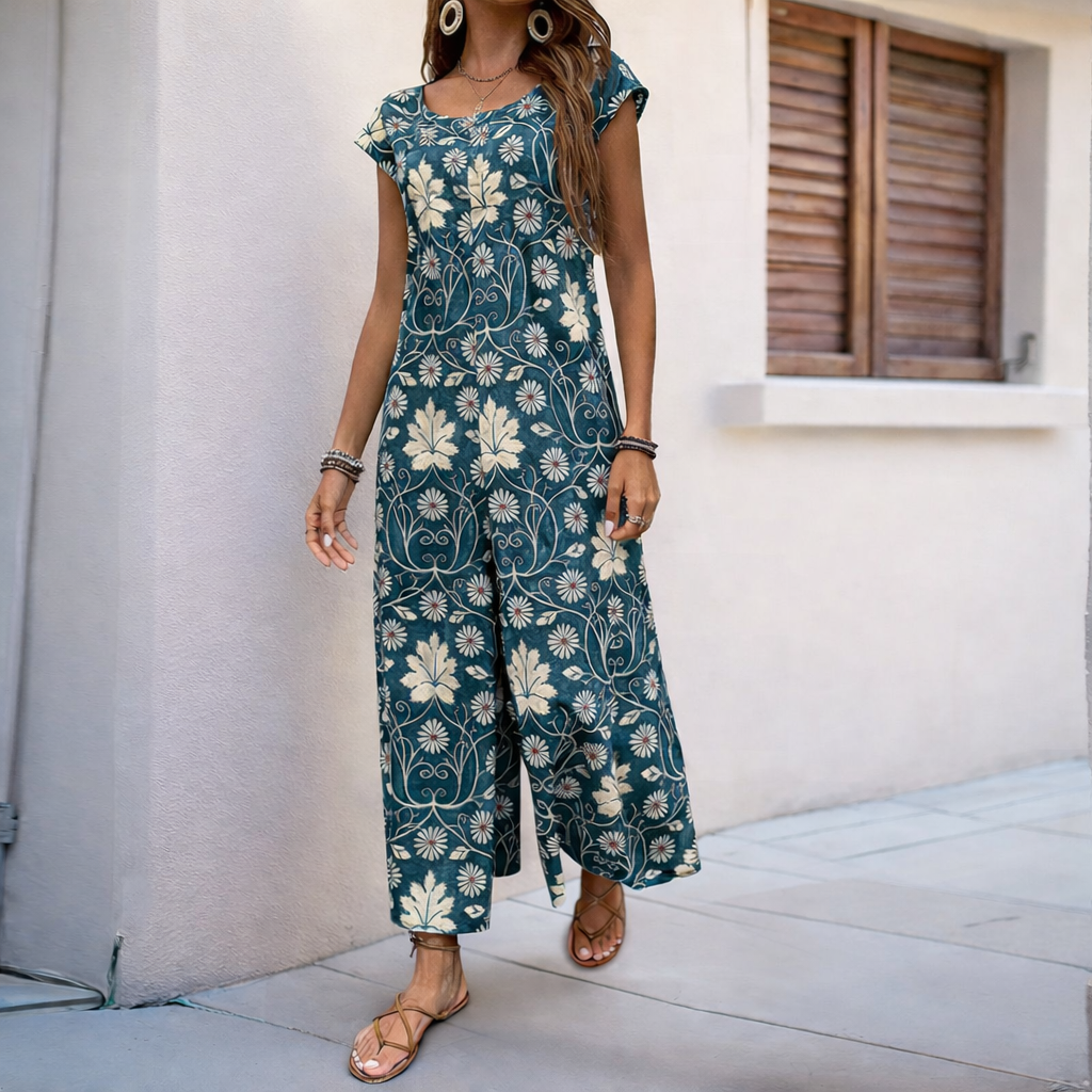 Geblümter Jumpsuit mit weitem Bein von Andrea Serena