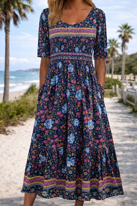 Sommerkleid von Andrea Serena im Boho-Blumenstil