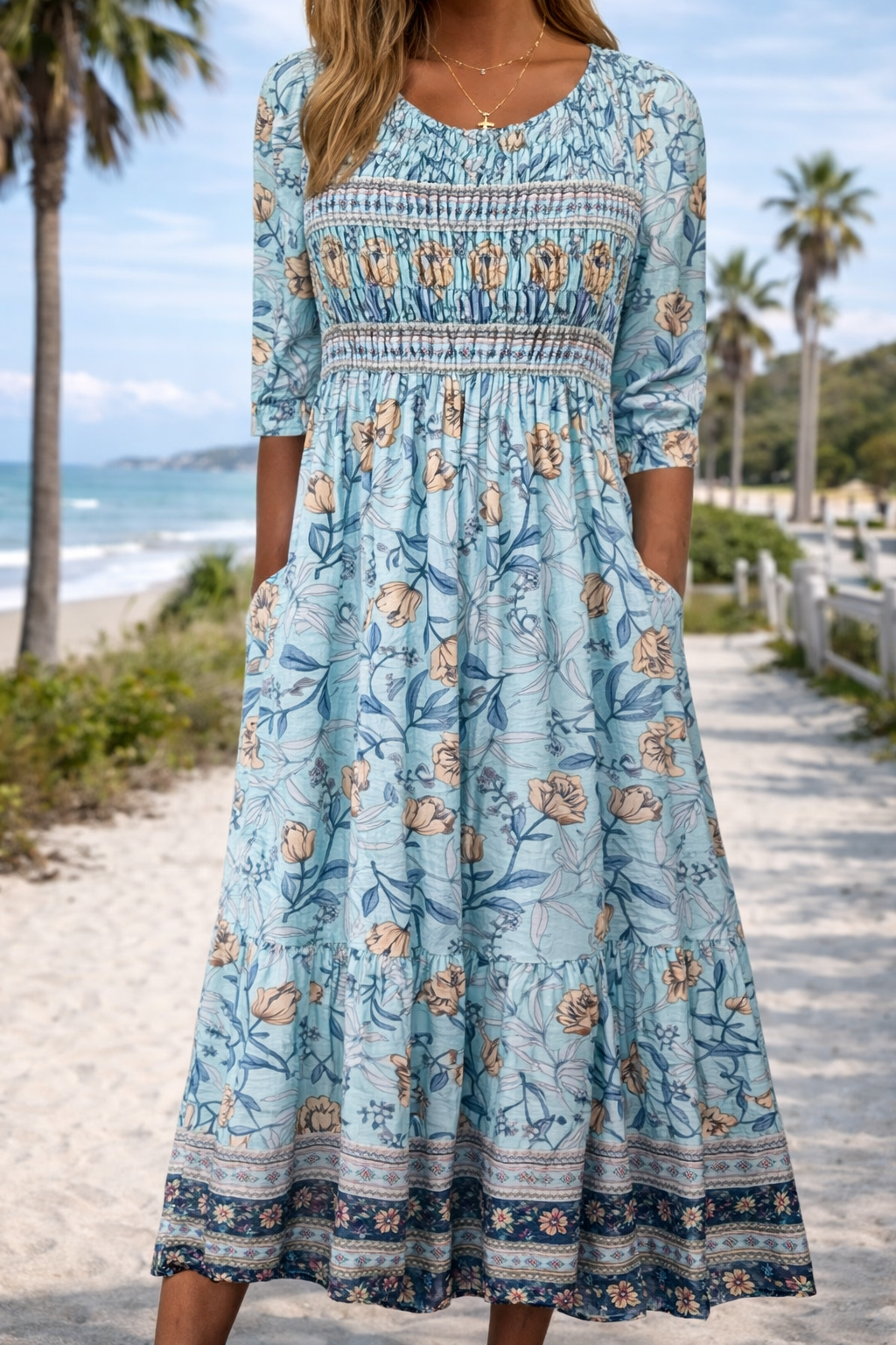 Sommerkleid von Andrea Serena im Boho-Blumenstil
