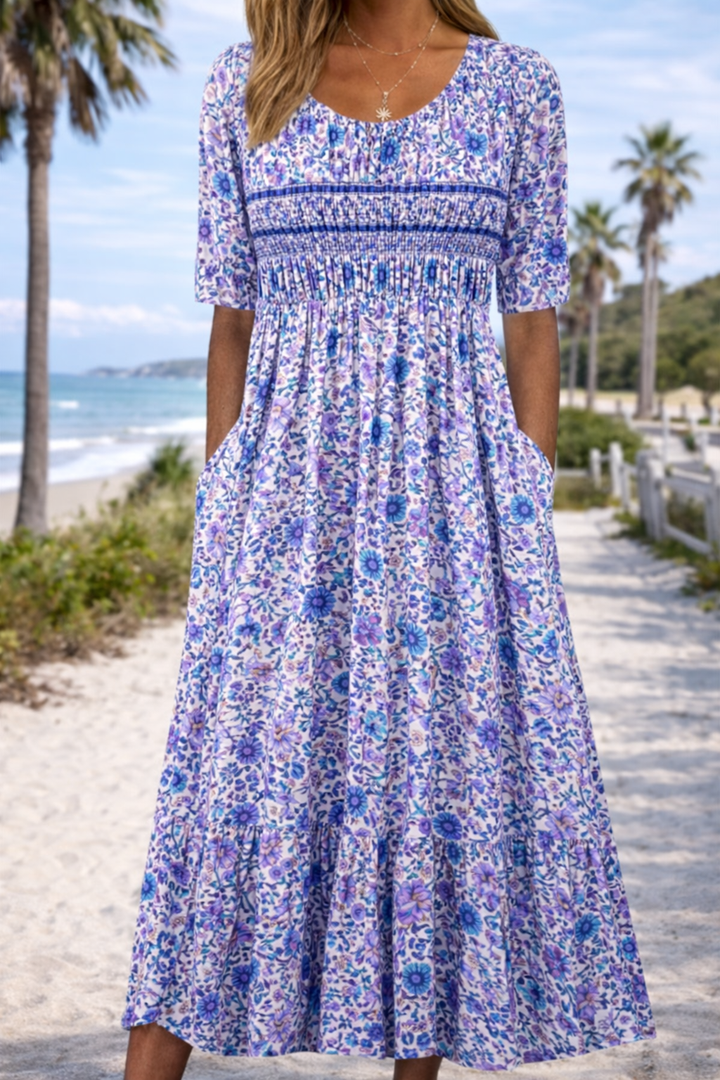 Sommerkleid von Andrea Serena im Boho-Blumenstil