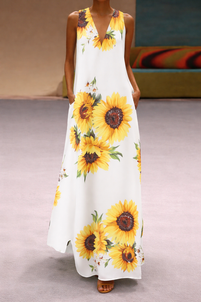 Ärmelloses Boho-Maxikleid von Andrea Serena mit Blumenmuster