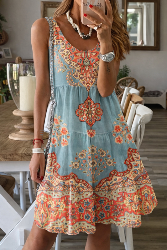 Ärmelloses Sommerkleid von Andrea Serena mit Blumenmuster