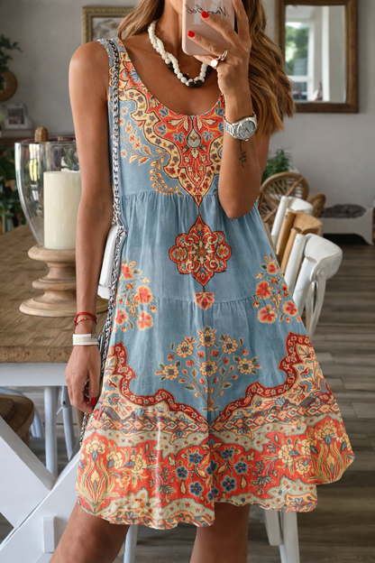 Ärmelloses Sommerkleid von Andrea Serena mit Blumenmuster