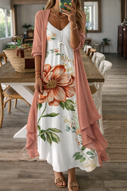 Sommerkleid „Andrea Serena“ mit Blumenmuster und Trägern