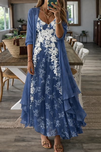 Sommerkleid „Andrea Serena“ mit Blumenmuster und Trägern