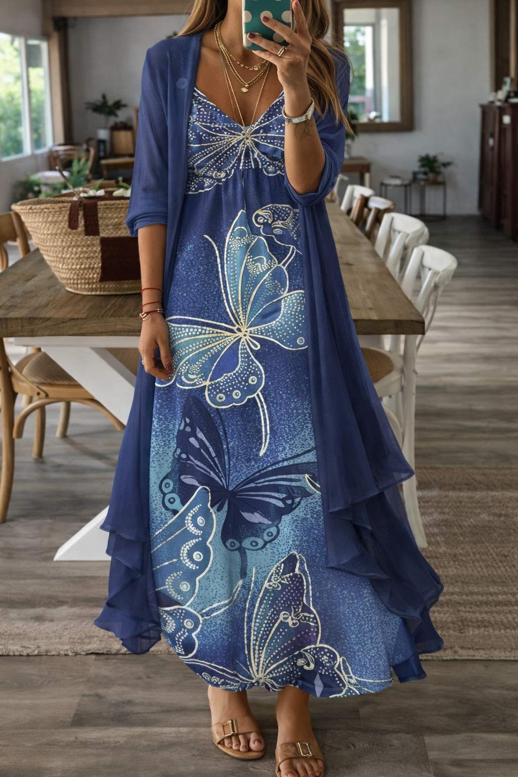 Sommerkleid „Andrea Serena“ mit Blumenmuster und Trägern