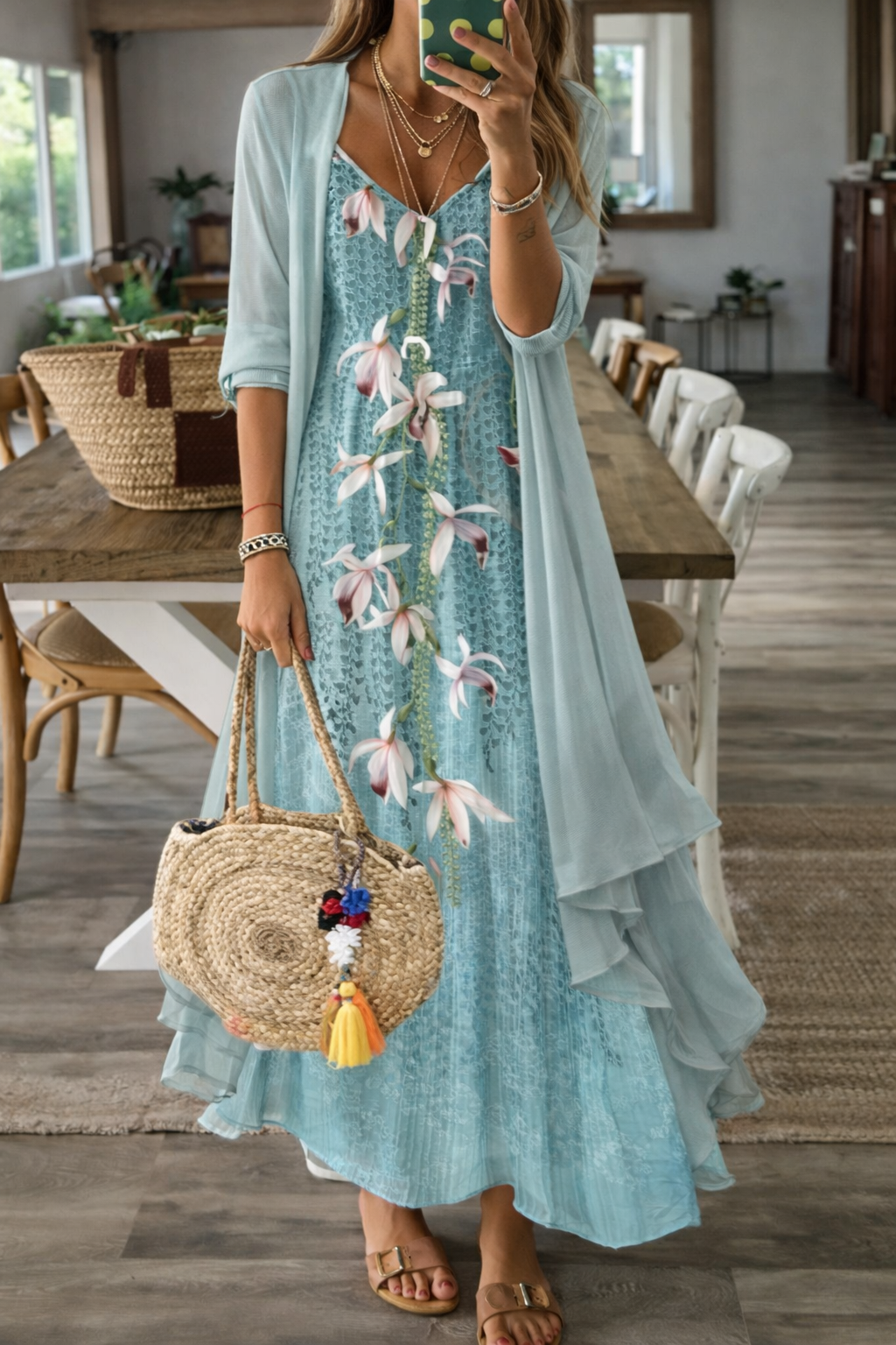 Sommerkleid „Andrea Serena“ mit Blumenmuster und Trägern