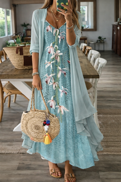 Sommerkleid „Andrea Serena“ mit Blumenmuster und Trägern