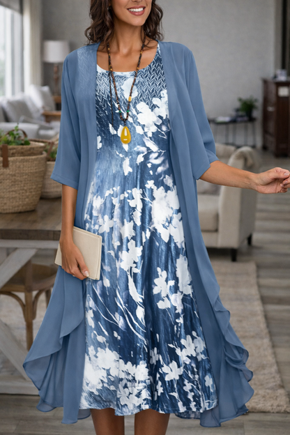 Elegantes zweiteiliges Chiffon-Kleiderset von Andrea Serena