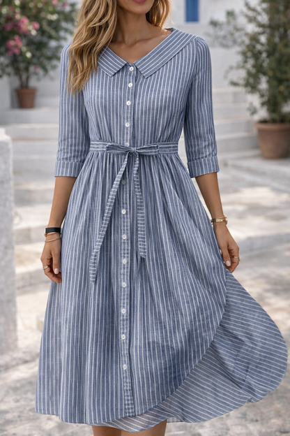 Gestreiftes Alltagshemdkleid von Andrea Serena