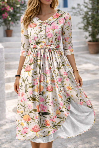 Elegantes Sommerkleid von Andrea Serena mit Blumenmuster