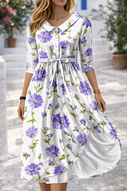 Elegantes Sommerkleid von Andrea Serena mit Blumenmuster