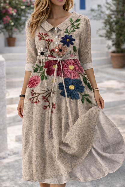 Elegantes Sommerkleid von Andrea Serena mit Blumenmuster