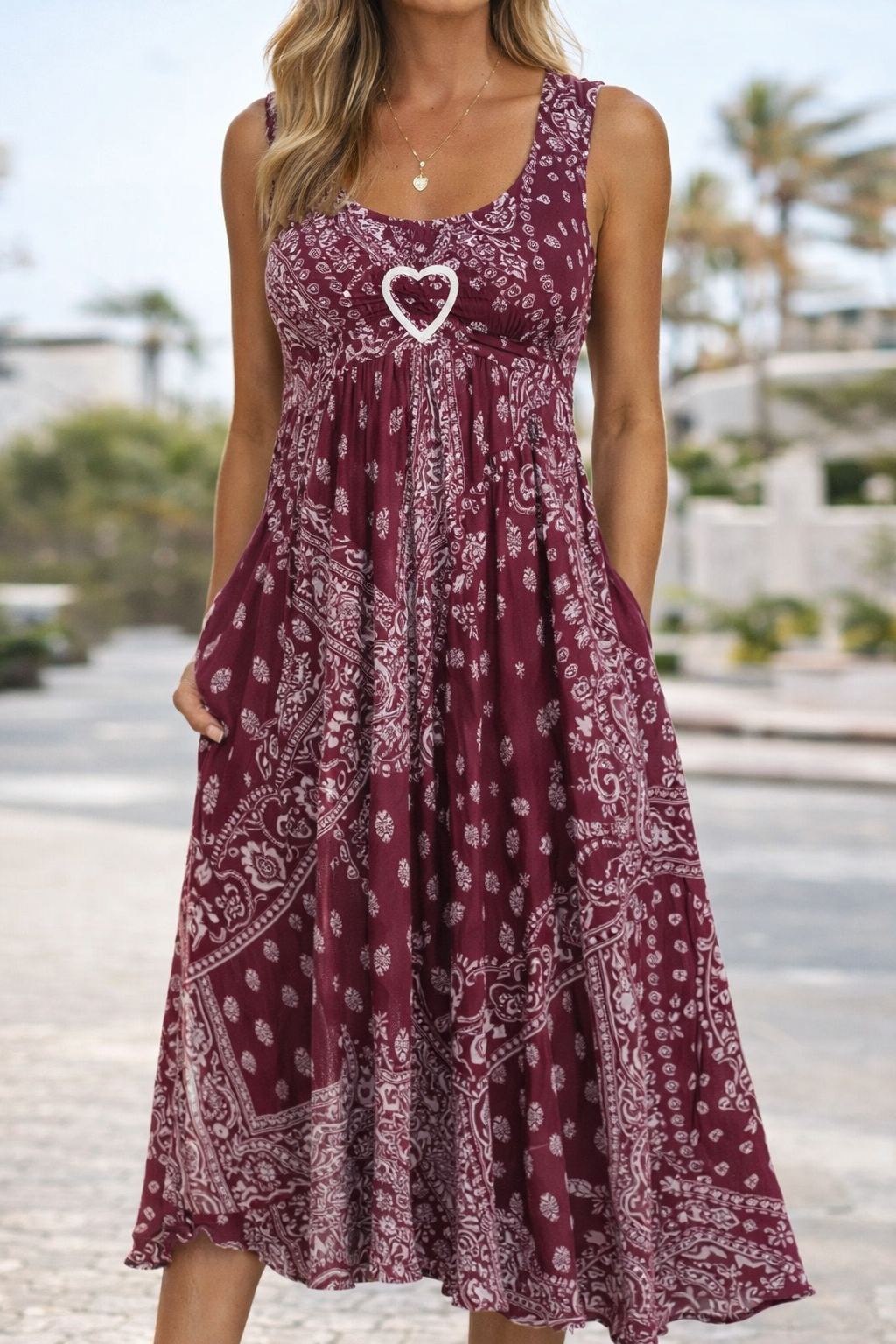Sommerkleid von Andrea Serena im Pinterest-Stil mit Herzmotiv