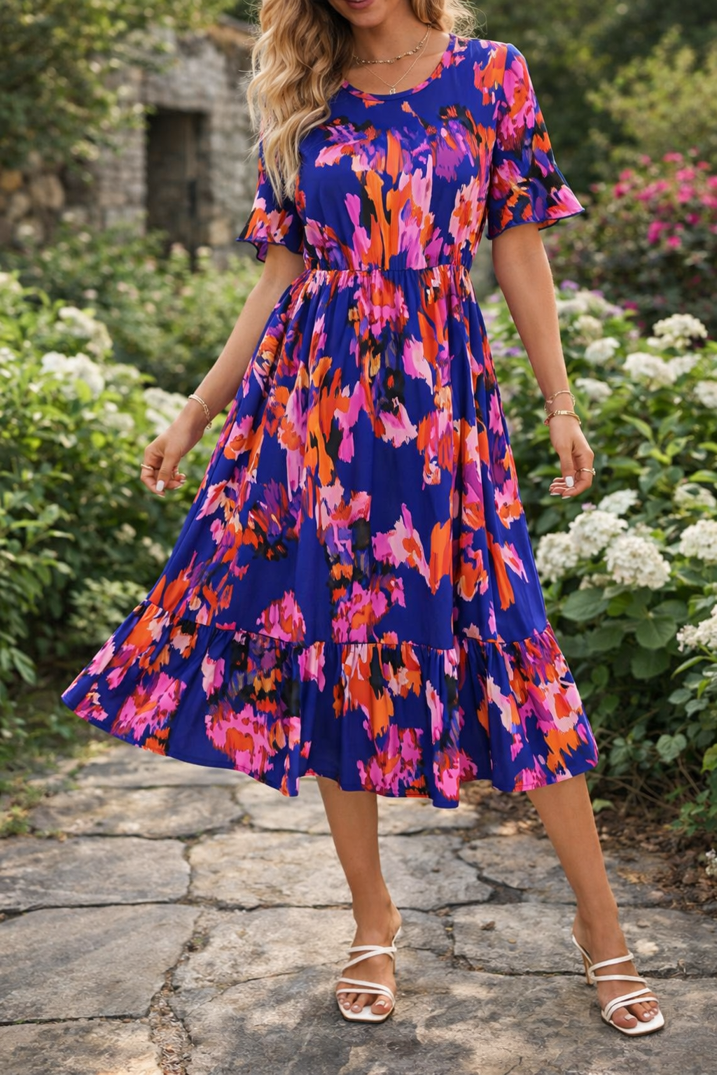 Sommerkleid von Andrea Serena, geblümt, Midi,
