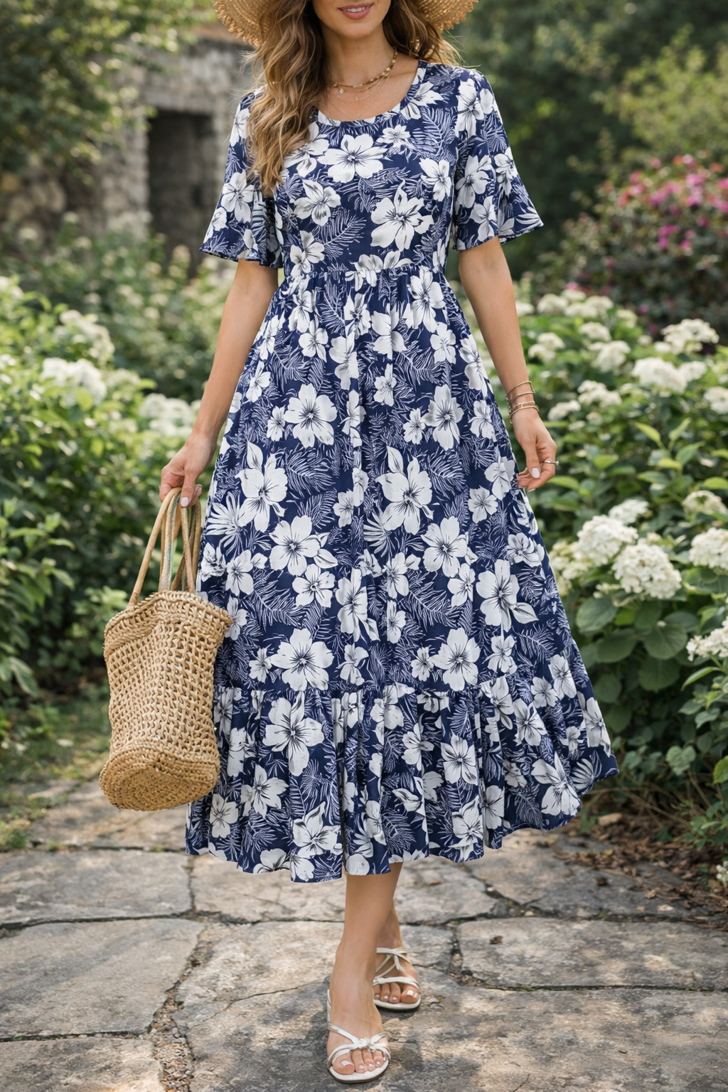 Sommerkleid von Andrea Serena, geblümt, Midi,
