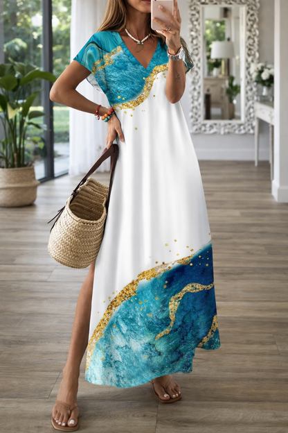Elegantes Midikleid mit 3D-Print von Andrea Serena