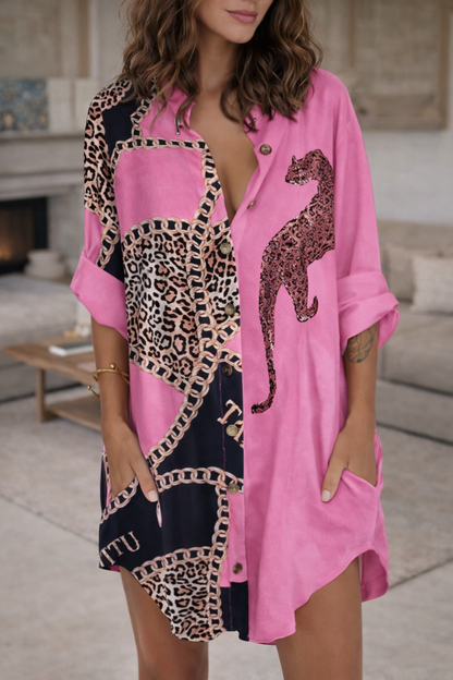 Trendiges Hemdkleid mit Print von Andrea Serena