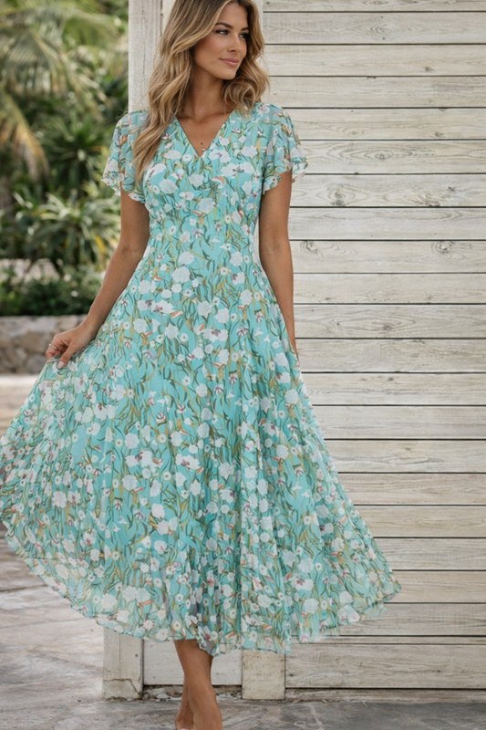 Blumenkleid mit schwingenden Taschen von Andrea Serena