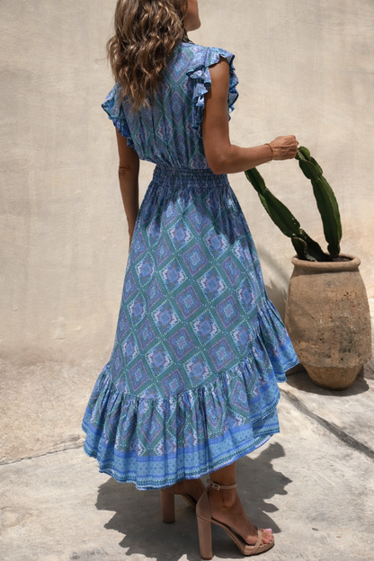 Boho-Maxikleid „Andrea Serena“ mit Print und fliegenden Ärmeln