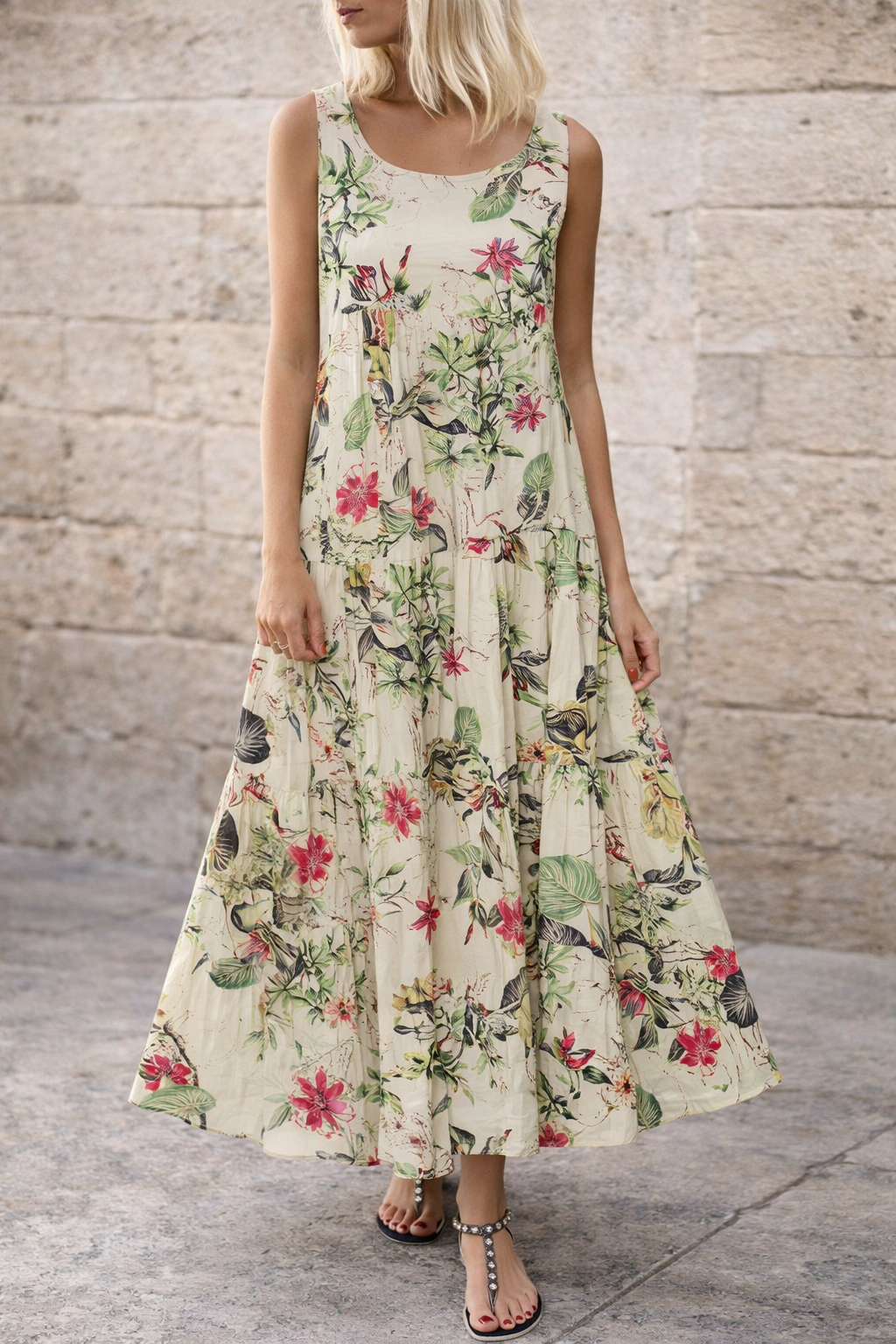Boho-Maxikleid mit Blumenmuster von Andrea Serena für den Sommer