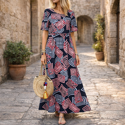Geometrisches Sommer-Maxikleid von Andrea Serena