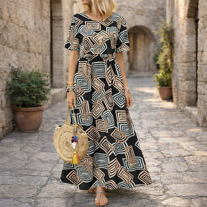 Geometrisches Sommer-Maxikleid von Andrea Serena
