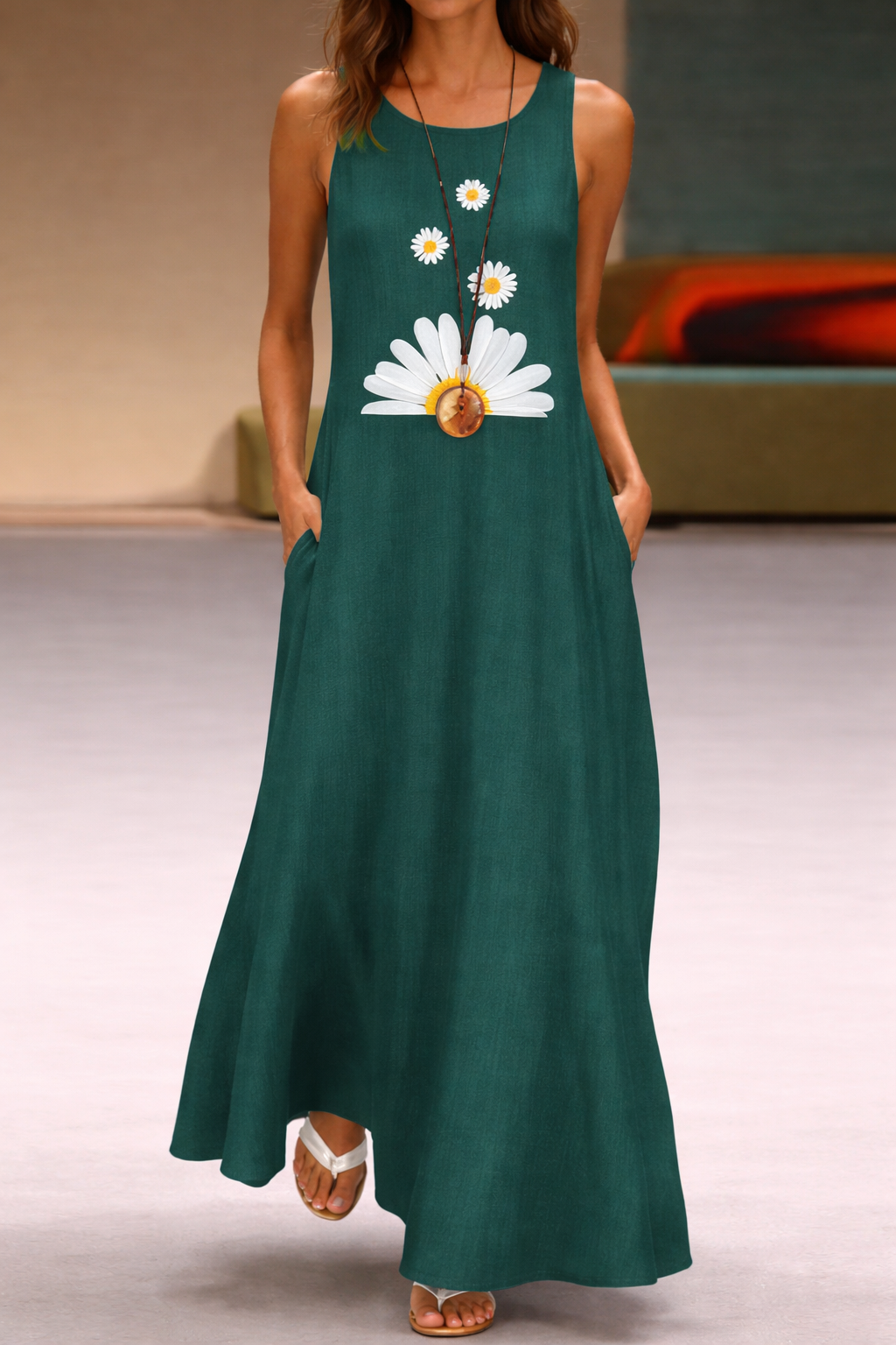 Geblümtes Taschenkleid von Andrea Serena – Sommerstil
