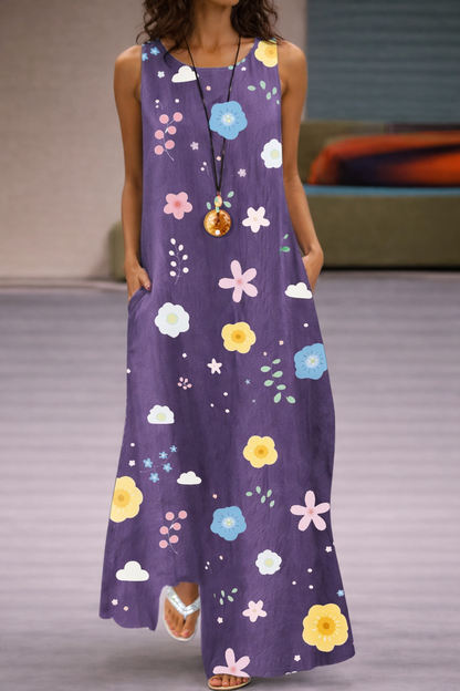 Geblümtes Taschenkleid von Andrea Serena – Sommerstil