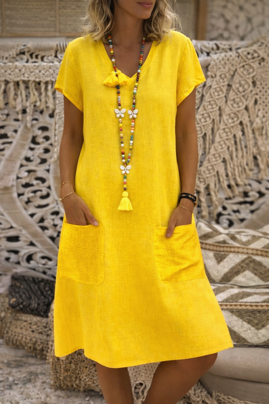 Schickes Midi-Kleid mit Taschen von Andrea Serena