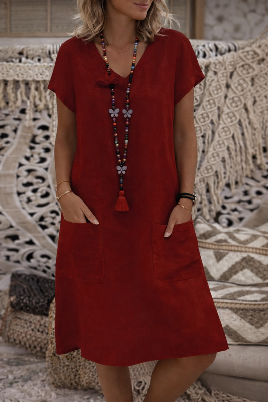Schickes Midi-Kleid mit Taschen von Andrea Serena