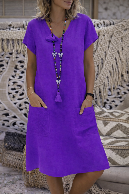 Schickes Midi-Kleid mit Taschen von Andrea Serena