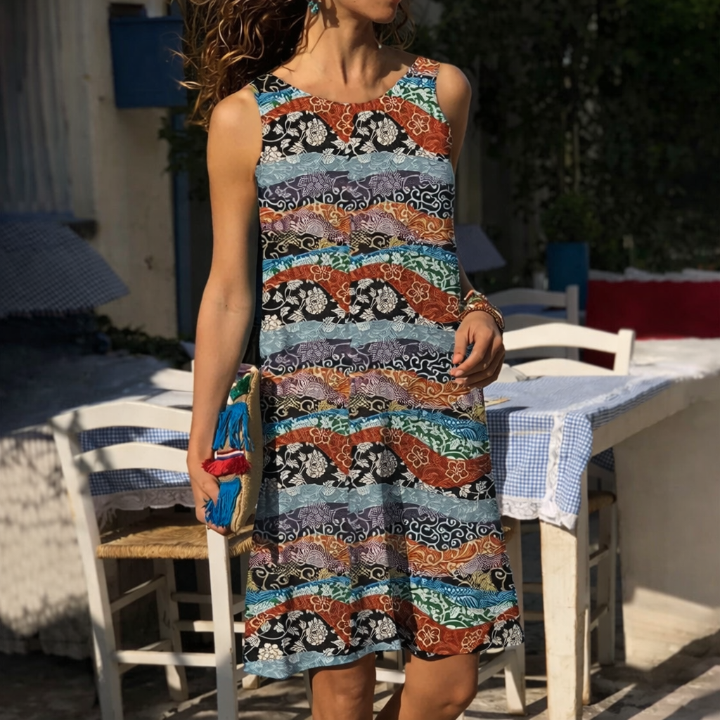 Andrea's™ | V-Ausschnitt Blumiges Minikleid