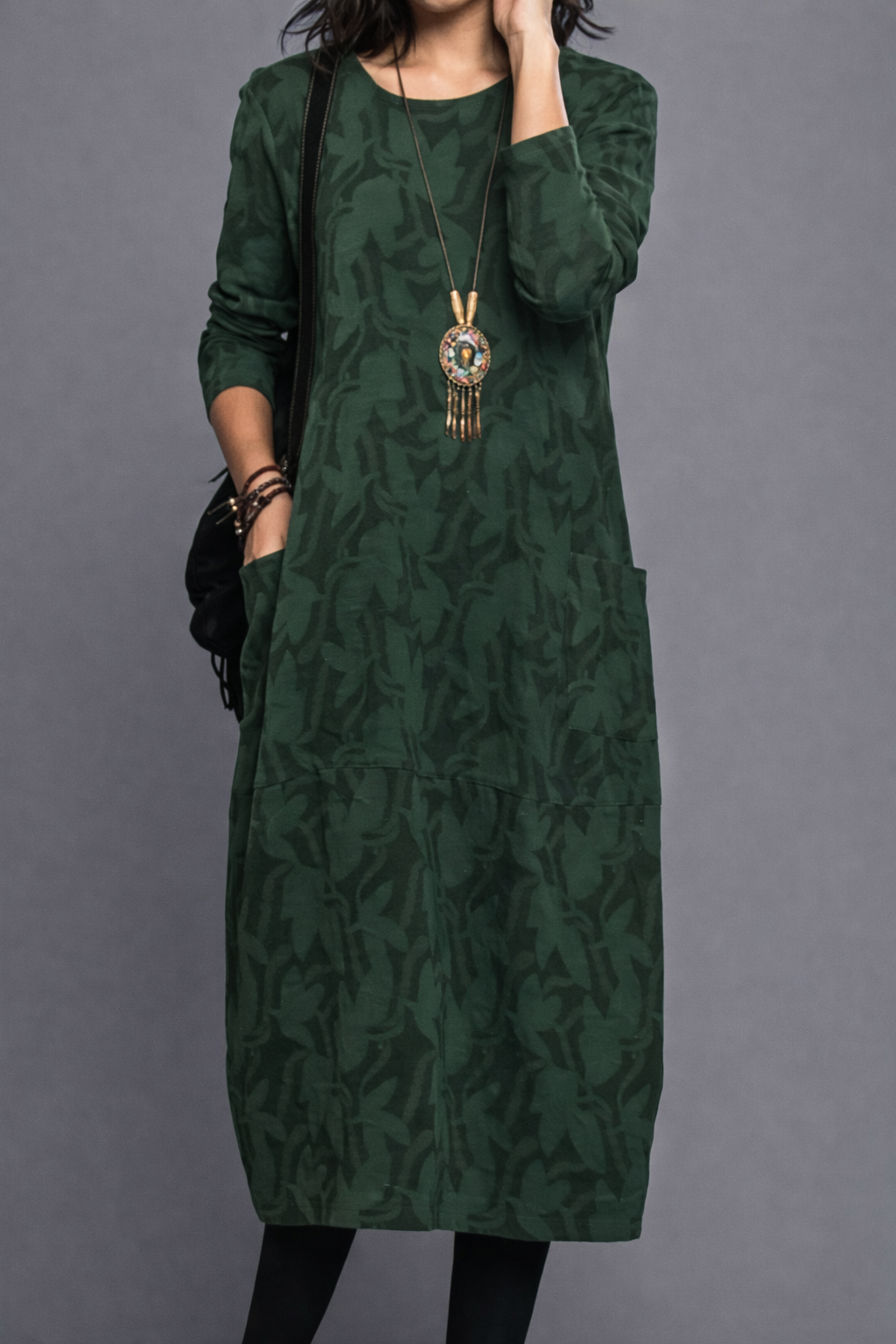 Andrea's™ | Rundhals A-Linien Kleid mit Taschen