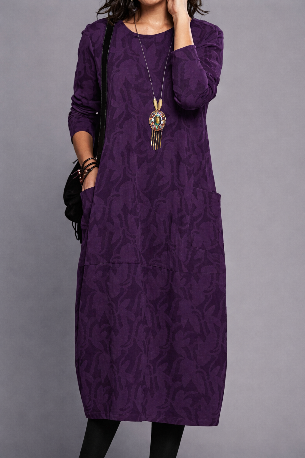 Andrea's™ | Rundhals A-Linien Kleid mit Taschen