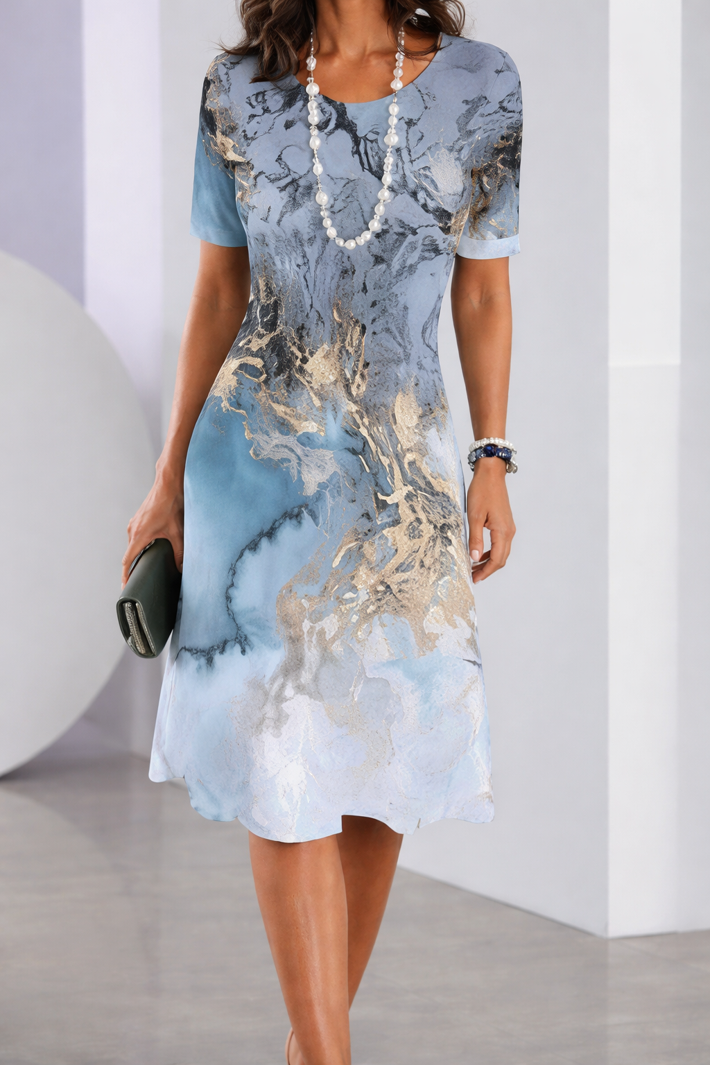 Andrea's™ | Midikleid mit abstraktem Muster