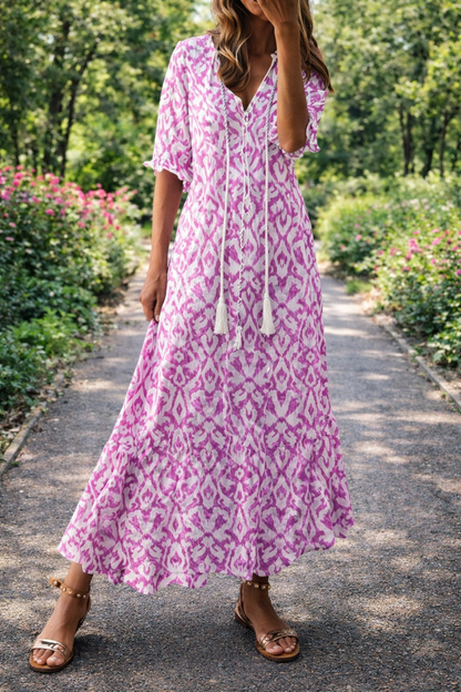 Andrea's™ | Boho-Kleid mit V-Ausschnitt