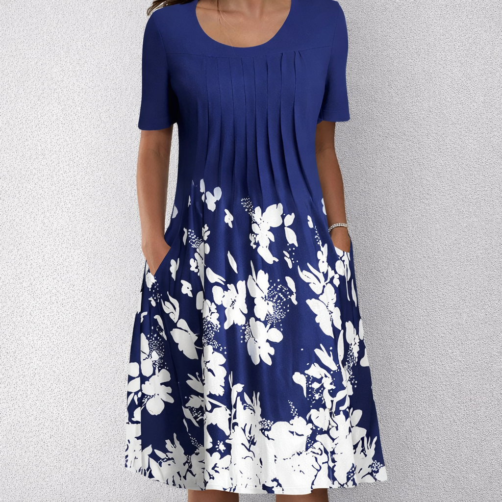 Andrea's™ | Geblümtes Faltenkleid in A-Linie