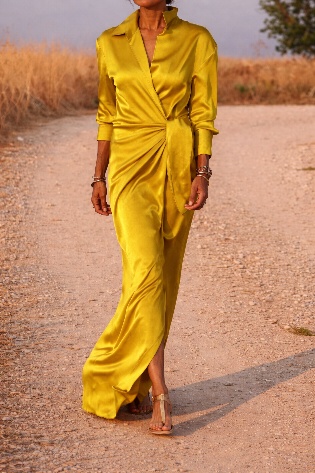 Andrea's™ | Elegantes Maxikleid mit Wickelkragen