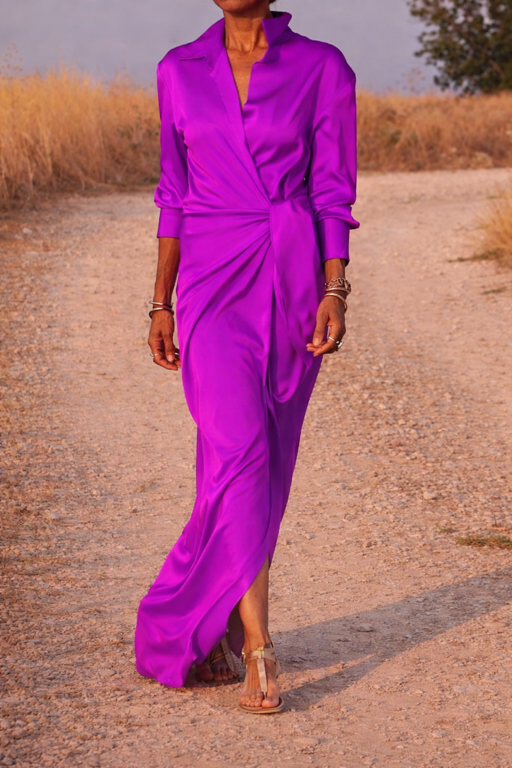 Andrea's™ | Elegantes Maxikleid mit Wickelkragen