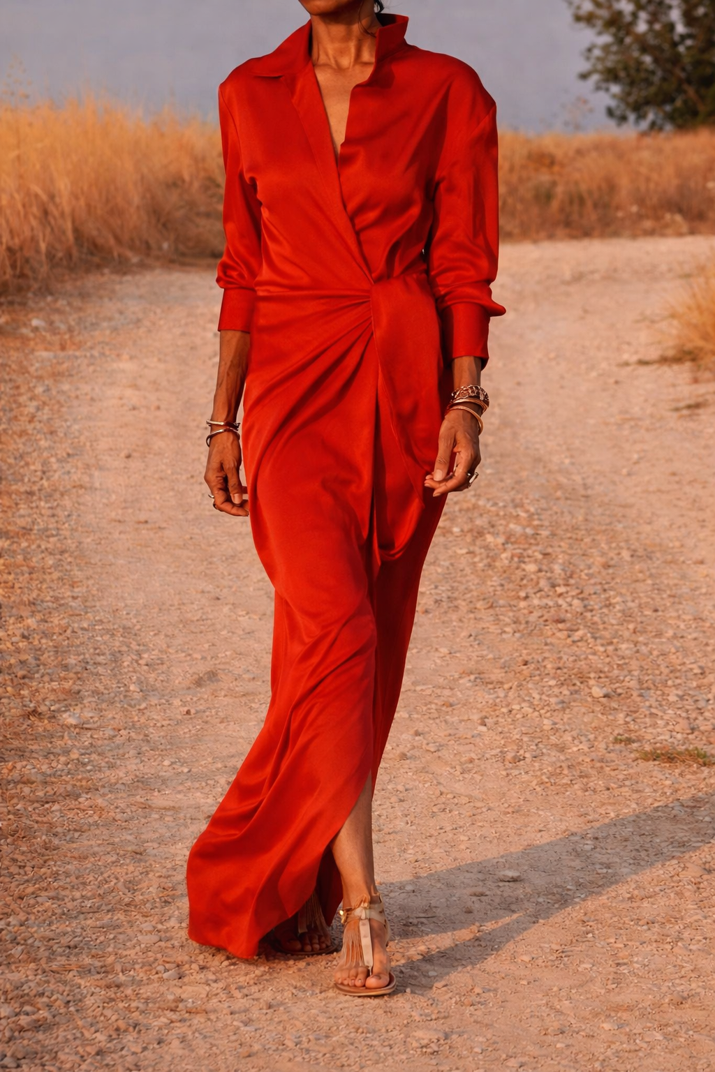 Andrea's™ | Elegantes Maxikleid mit Wickelkragen