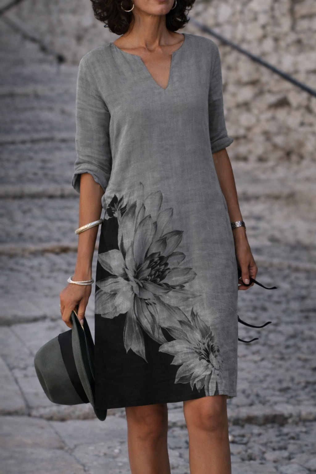 Andrea's™ | Bedrucktes, lässiges Minikleid mit lockerer Taille