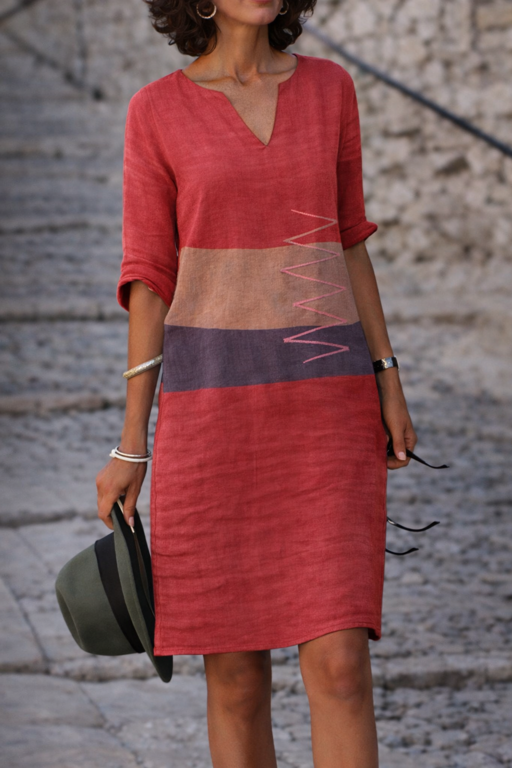 Andrea's™ | Bedrucktes, lässiges Minikleid mit lockerer Taille