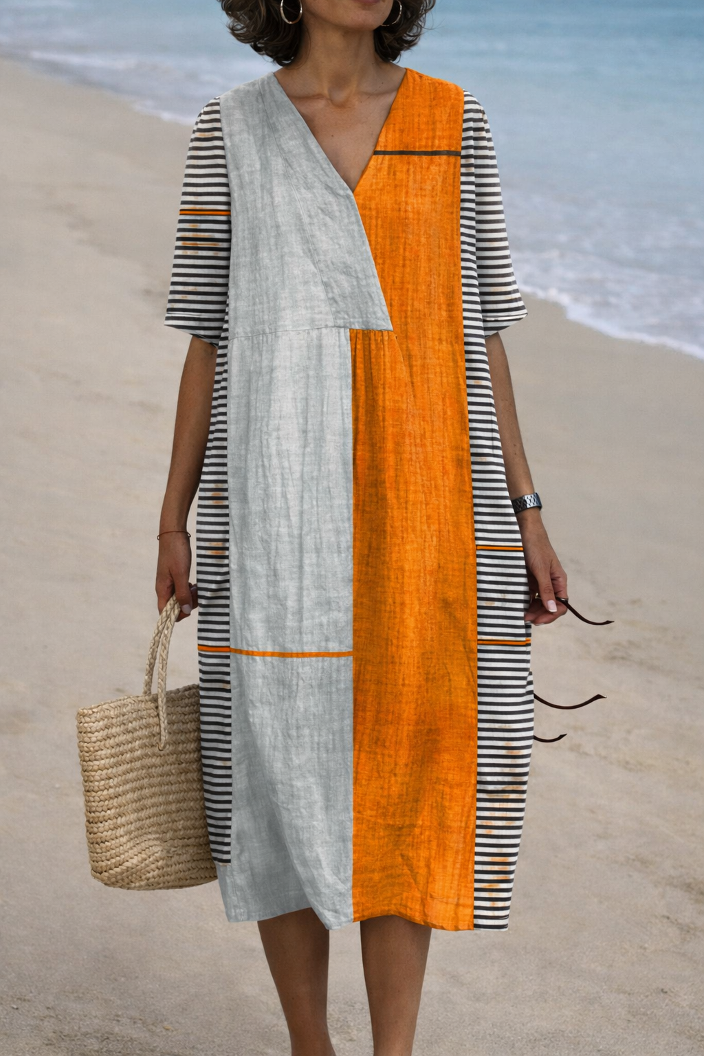 Andrea's™ | Sommerkleid aus Baumwolle mit V-Ausschnitt