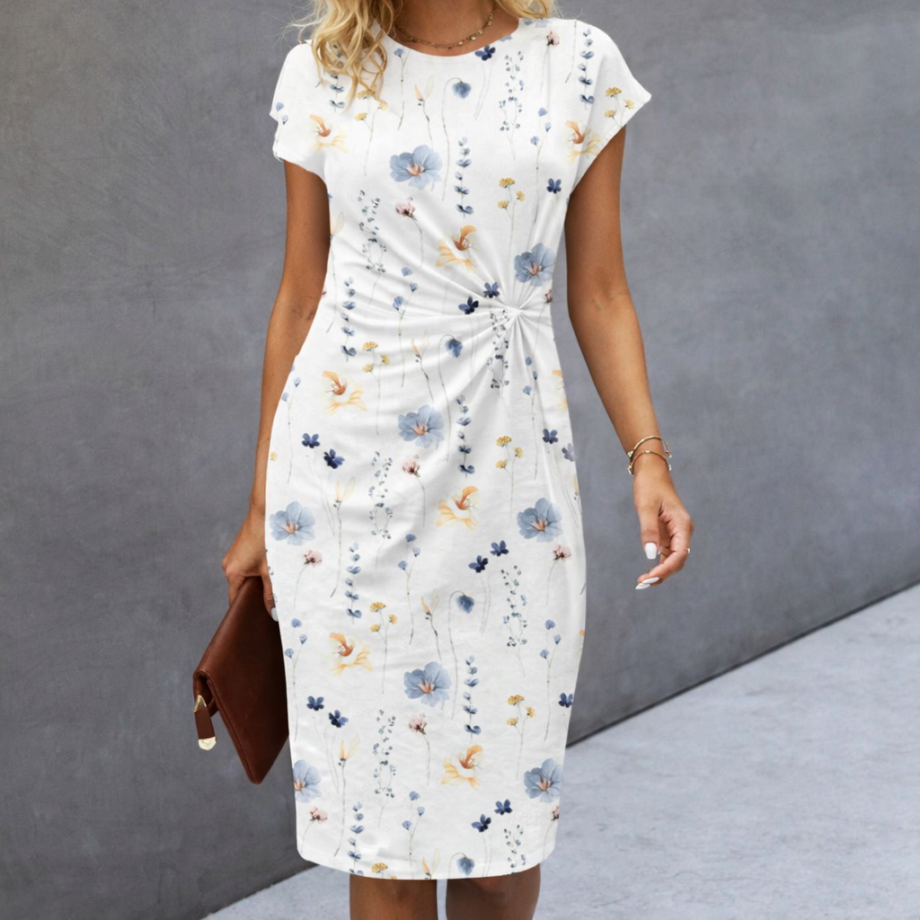 Andrea's™ | Plissiertes Minikleid mit Rundhalsausschnitt